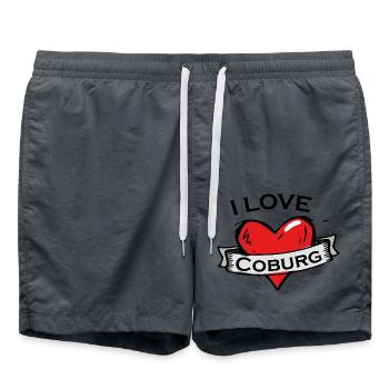 Coburg - Ich liebe Stadtnamen in Tattoo Stil - Badeshorts - Anthrazit - Vorne - AI Model Male 185 light (185cm)