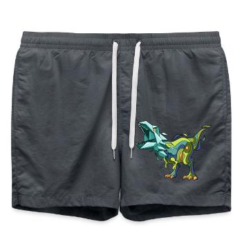 Dinosaur Dino Abstract T-Rex - Swim Trunks - anthracite - Front - AI Model Male 185 light (185cm)
