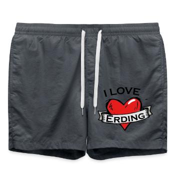 Erding - Ich liebe Stadtnamen in Tattoo Stil - Badeshorts - Anthrazit - Vorne - AI Model Male 185 light (185cm)