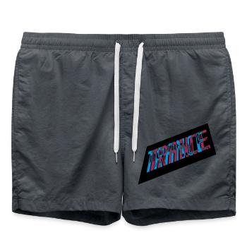 3D Effect Trance Design - Swim Trunks - anthracite - Front - AI Model Male 185 light (185cm)