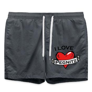 Pegnitz - Ich liebe Stadtnamen in Tattoo Stil - Badeshorts - Anthrazit - Vorne - AI Model Male 185 light (185cm)