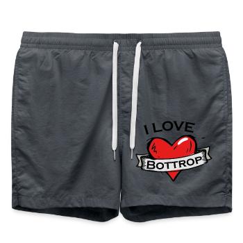 Bottrop - Ich liebe Stadtnamen in Tattoo Stil - Badeshorts - Anthrazit - Vorne - AI Model Male 185 light (185cm)