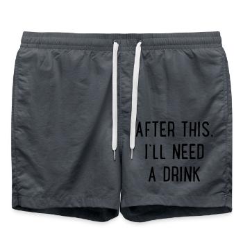Danach brauche ich einen Drink - Badeshorts - Anthrazit - Vorne - AI Model Male 185 light (185cm)