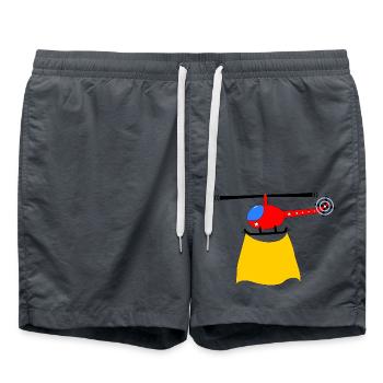 Helicopter Children's Party - Swim Trunks - anthracite - Front - AI Model Male 185 light (185cm)