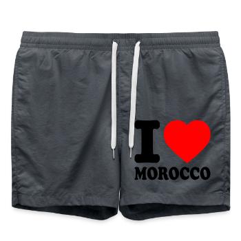 I love morocco - Marokko - Badeshorts - Anthrazit - Vorne - AI Model Male 185 light (185cm)