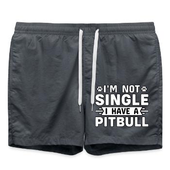 Je ne suis pas célibataire J’ai un pitbull - Short de bain - charbon - Devant - AI Model Male 185 light (185cm)