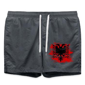 Drapeau de l’Albanie utilisé - Short de bain - charbon - Devant - AI Model Male 185 light (185cm)