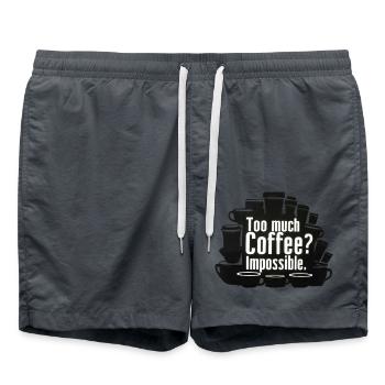 Trop de café ? Impossible! - Short de bain - charbon - Devant - AI Model Male 185 light (185cm)