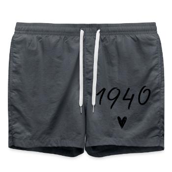 1940 Heart Birthday - Swim Trunks - anthracite - Front - AI Model Male 185 light (185cm)