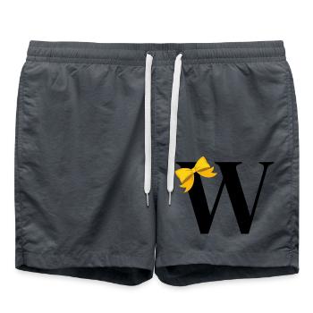 Lettre w nœud jaune - Short de bain - charbon - Devant - AI Model Male 185 light (185cm)
