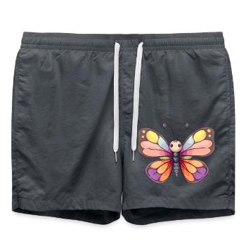 Whimsical Butterfly with Colorful Wings - Swim Trunks - anthracite - Front - AI Model Male 185 light (185cm)