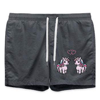 unicorn love - Badeshorts - Anthrazit - Vorne - AI Model Male 185 light (185cm)