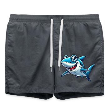 Shark Shark Comic - Swim Trunks - anthracite - Front - AI Model Male 185 light (185cm)