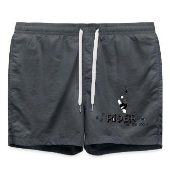 Snowboard auf dem Schnee - Badeshorts - Anthrazit - Vorne - AI Model Male 185 light (185cm)