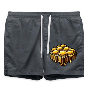 honigwaben - Badeshorts - Anthrazit - Vorne - AI Model Male 185 light (185cm)