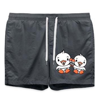 2 Enten Babies Baby Kinder Schnuller Windel Rassel - Badeshorts - Anthrazit - Vorne - AI Model Male 185 light (185cm)