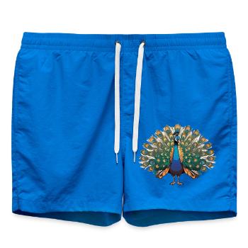 Paon - Autocollant Oiseau - Short de bain - cobalt blue - Devant