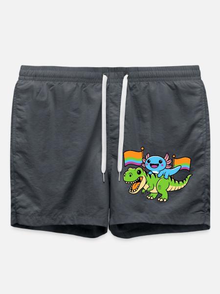 Transgender Axolotl Dino Fahrt - Badeshorts - Anthrazit