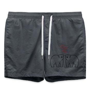 Eisbären verliebt - Badeshorts - Anthrazit - Vorne - AI Model Male 185 light (185cm)