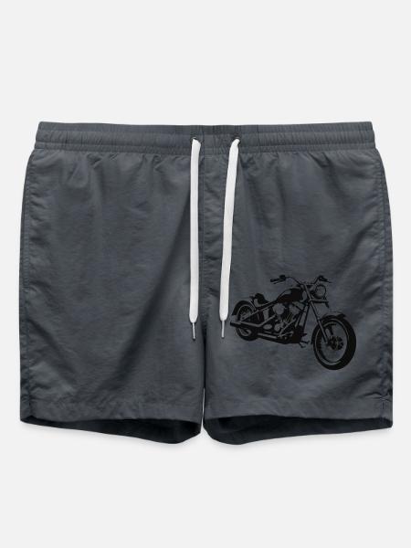 Biker Chopper Sticker - Motorbike Design - Badeshorts - Anthrazit