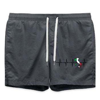 Italy Heartbeat Italian Italian Flag - Swim Trunks - anthracite - Front - AI Model Male 185 light (185cm)