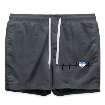 Argentina Heartbeat Flag Argen Argentine - Swim Trunks - anthracite - Front - AI Model Male 185 light (185cm)