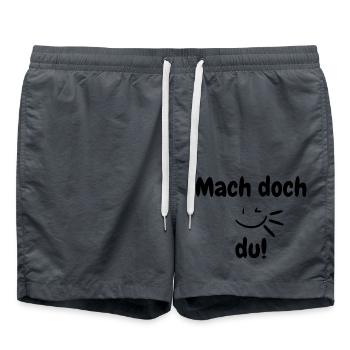 Mach doch du – Bürohumor für Faule & Sarkastische - Badeshorts - Anthrazit - Vorne - AI Model Male 185 light (185cm)