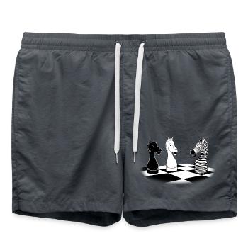 Zebra Knight - Short de bain - charbon - Devant - AI Model Male 185 light (185cm)