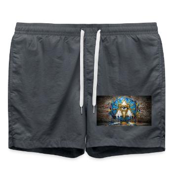 Garffiti Triangle Eye - Swim Trunks - anthracite - Front - AI Model Male 185 light (185cm)