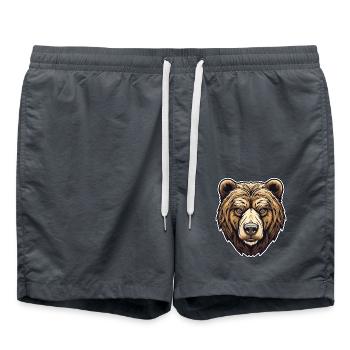Visage d’ours brun - charme de la nature - Short de bain - charbon - Devant - AI Model Male 185 light (185cm)