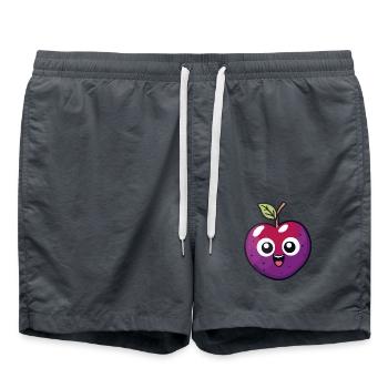 Kawaii Pflaume - Badeshorts - Anthrazit - Vorne - AI Model Male 185 light (185cm)