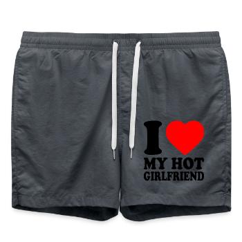 I love my girlfriend - Badeshorts - Anthrazit - Vorne - AI Model Male 185 light (185cm)