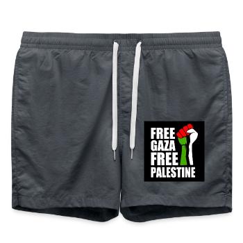 Free gaza Free palestine - Swim Trunks - anthracite - Front - AI Model Male 185 light (185cm)