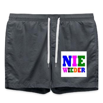 Nie wieder - Badeshorts - Anthrazit - Vorne - AI Model Male 185 light (185cm)