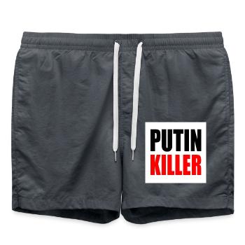 Putin killer - Short de bain - charbon - Devant - AI Model Male 185 light (185cm)