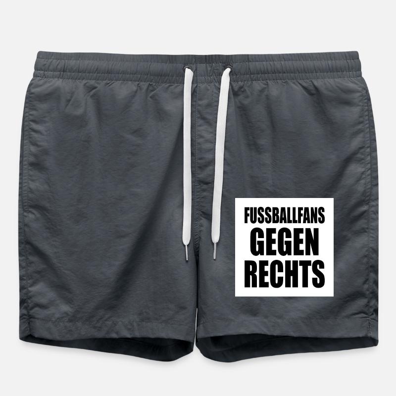 fussballfans gegen rechts - Badeshorts - Anthrazit