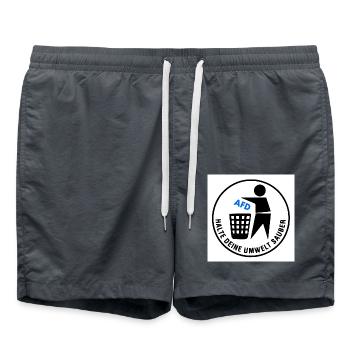 halte deine umwelt sauber - Badeshorts - Anthrazit - Vorne - AI Model Male 185 light (185cm)