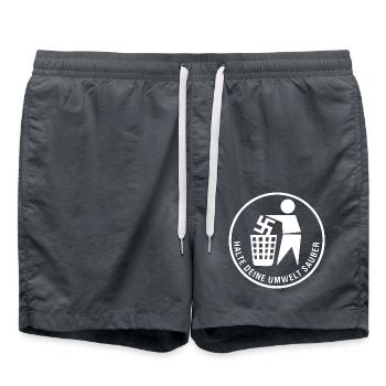 halte deine umwelt sauber - gegen rechts - Badeshorts - Anthrazit - Vorne - AI Model Male 185 light (185cm)