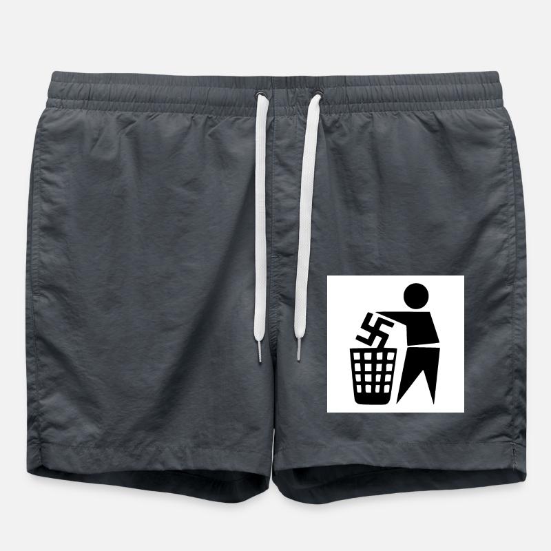 Against Nazis - Swim Trunks - anthracite