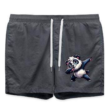 Cute Panda Makes Dab Cartoon - Swim Trunks - anthracite - Front - AI Model Male 185 light (185cm)