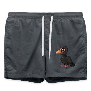 Vulture graphic with red eyes - Swim Trunks - anthracite - Front - AI Model Male 185 light (185cm)