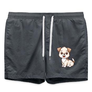 Chiot joueur avec un sourire charmant - Short de bain - charbon - Devant - AI Model Male 185 light (185cm)