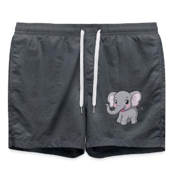 Niedlicher Grauer Elefantenfreund - Badeshorts - Anthrazit - Vorne - AI Model Male 185 light (185cm)