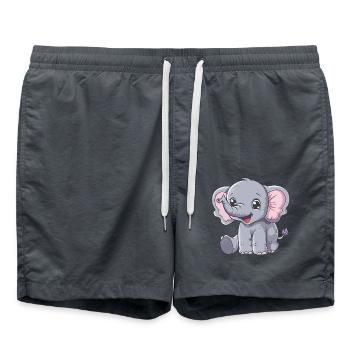 Niedlicher Elefant Für Kinder - Badeshorts - Anthrazit - Vorne - AI Model Male 185 light (185cm)