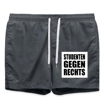 Studenten gegen rechts - Badeshorts - Anthrazit - Vorne - AI Model Male 185 light (185cm)