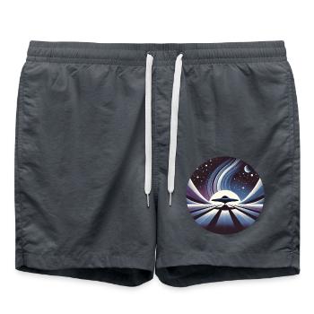 alien flight in a galaxi far away - Badeshorts - Anthrazit - Vorne - AI Model Male 185 light (185cm)