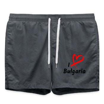 J’aime la Bulgarie Cadeau de cœur - Short de bain - charbon - Devant - AI Model Male 185 light (185cm)