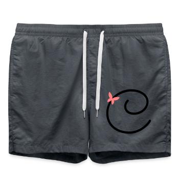 Letter C Butterfly Letter - Swim Trunks - anthracite - Front - AI Model Male 185 light (185cm)