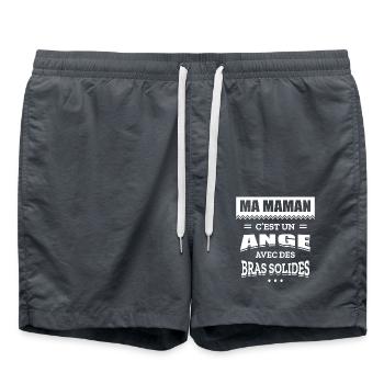 MA MAMAN C'EST UN ANGE AVEC DES BRAS SOLIDES - Short de bain - charbon - Devant - AI Model Male 185 light (185cm)