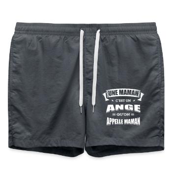 UNE MAMAN C'EST UN ANGE QU'ON APPELLE MAMAN - Short de bain - charbon - Devant - AI Model Male 185 light (185cm)